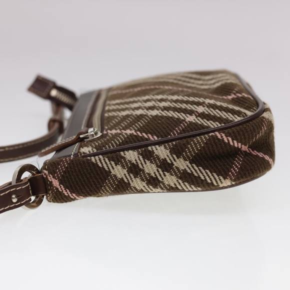 BURBERRY Nova Check Blue Label Shoulder Bag Canvas Brown Auth 40095 - Picture 3 of 16